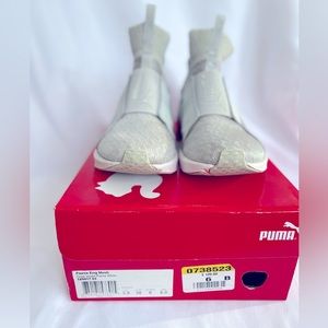 Puma Women's Fierce eng mesh Cross-Trainer Shoe, Gray Violet White, 6 M US